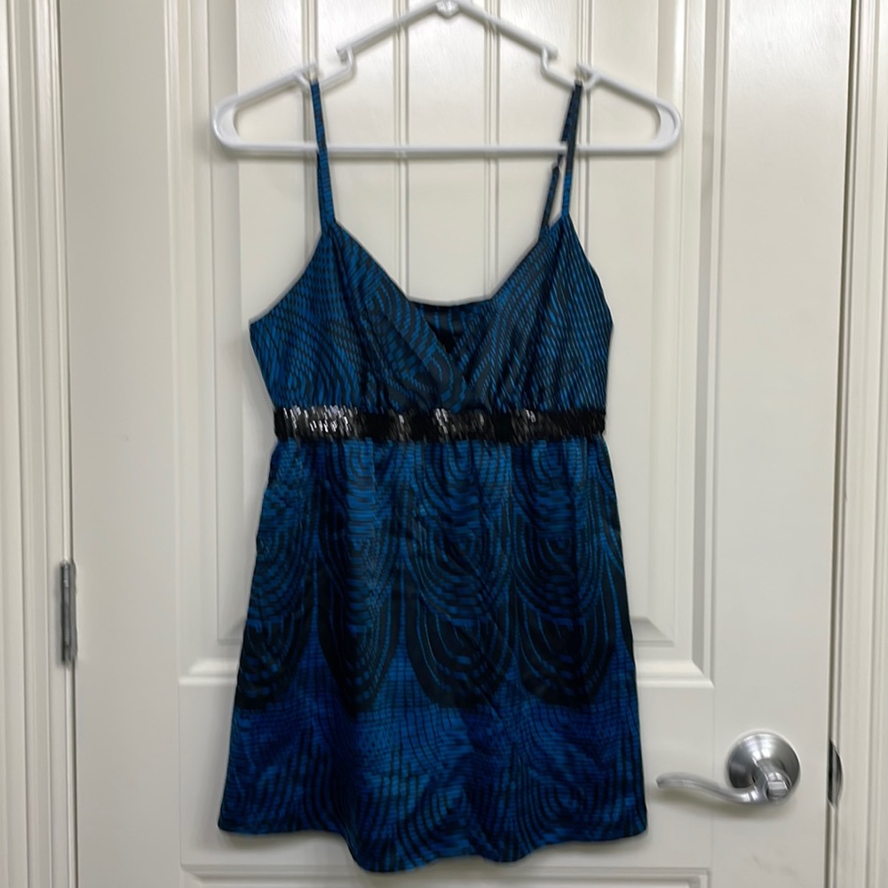 Express size small‎ black and blue tank top